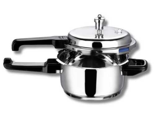 Vinod 18/8 Stainless Steel Pressure Cooker Outer Lid 3 Litre | Unique Sandwich Bottom Cooker | Induction and Gas Base | ISI and CE certified | 2 Years Warranty